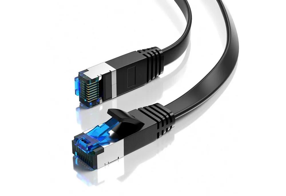 JAMEGA CAT 7 Flachkabel, RJ45 LAN Ethernet Patchkabel Netzwerk LAN-Kabel, CAT.7, RJ-45 Stecker (Ethernet) (100 cm)