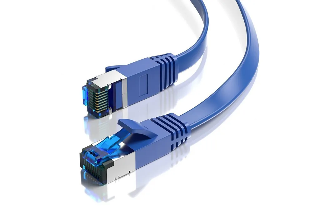 JAMEGA CAT 7 Flachkabel, RJ45 LAN Ethernet Patchkabel Netzwerk LAN-Kabel, CAT.7, RJ-45 Stecker (Ethernet) (1000 cm)