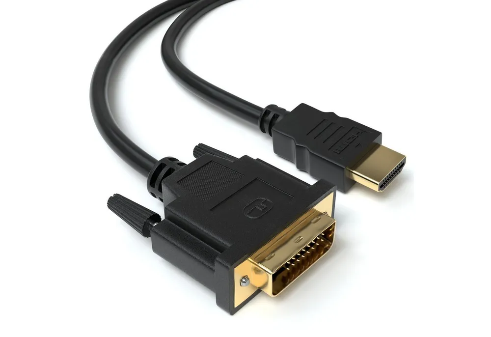 JAMEGA HDMI auf DVI 24+1 Kabel High Speed FULL HD 1080p Meter PC Monitor HDMI-Kabel, DVI-D Stecker, HDMI Stecker, (200 cm)