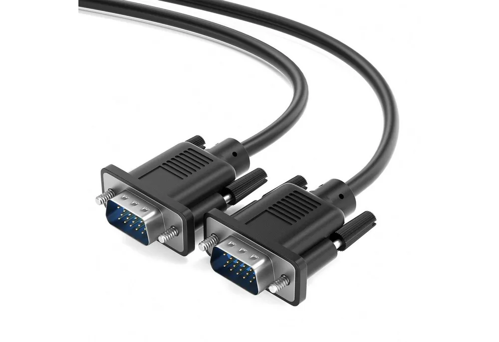 JAMEGA VGA Kabel Monitorkabel 15-polig Full HD 1080p PC & Laptop zu Monitor, Computer-Kabel, VGA Stecker, (100 cm)