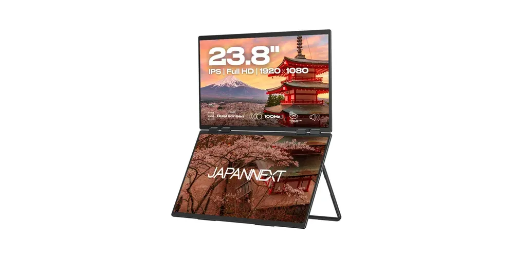 JN-DMD-IPS238F-C4 Dual-Monitor, Schwarz, 23,8 Zoll, Full HD, IPS, 100 Hz, 14 ms Portabler Monitor