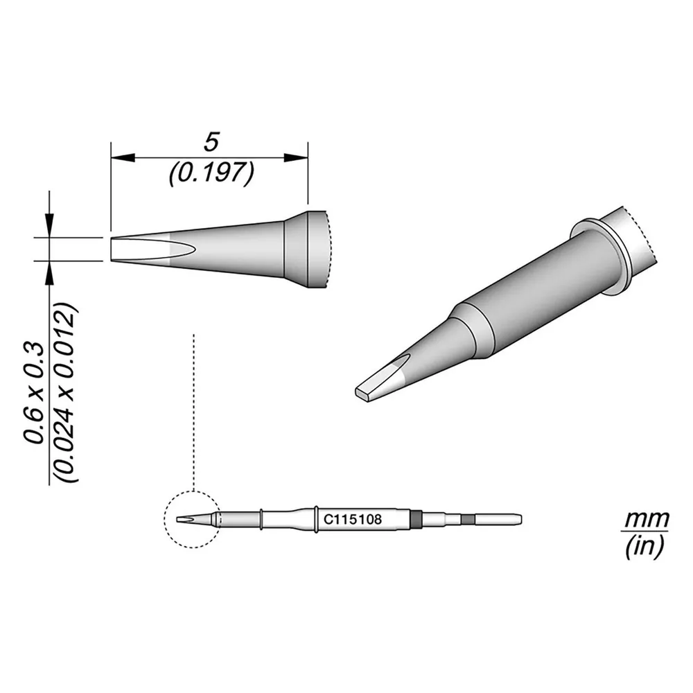 JBC Tools C115108 Lötspitze Meisselform, gerade Spitzen-Grösse 0.3 mm Inhalt 1 St