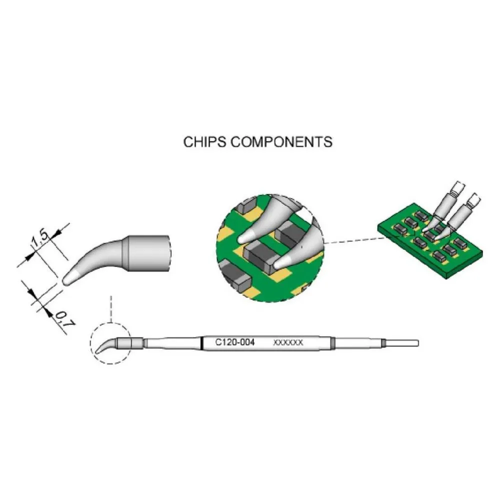 JBC Tools C120004 Entlötspitze gebogen Spitzen-Grösse 0.7 mm Inhalt 1 St.