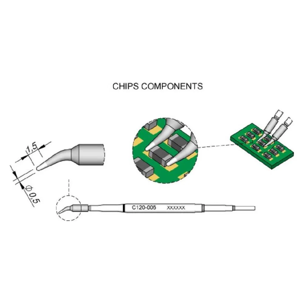 JBC Tools C120006 Entlötspitze gebogen Spitzen-Grösse 0.5 mm Inhalt 1 St.