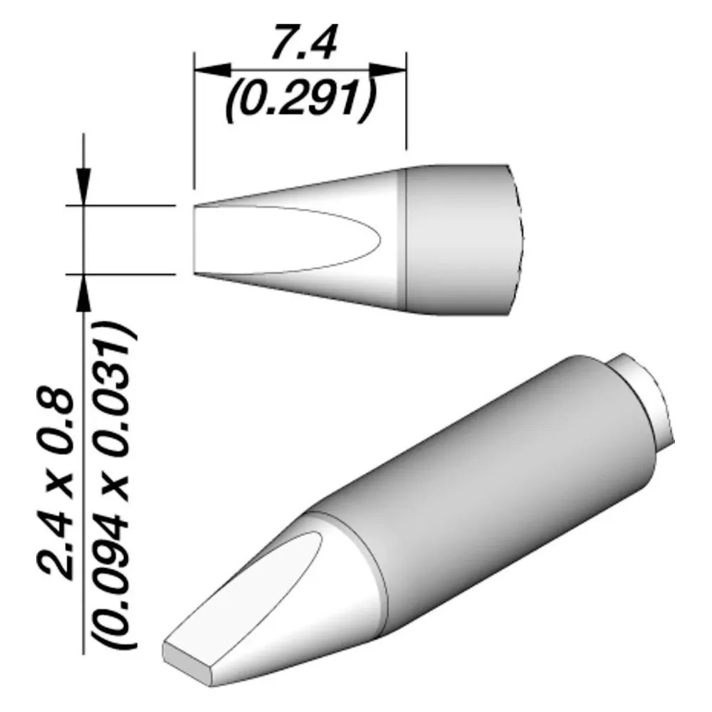JBC Lötspitze Serie C245E, C245155E/2,4 x 0,8 mm, Meisselform