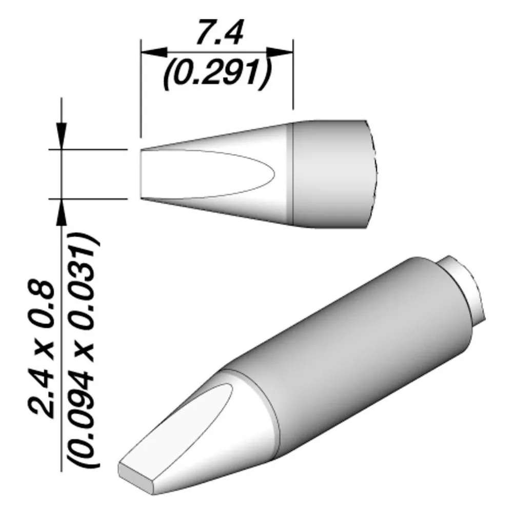 JBC Lötspitze Serie C245E, C245159E/0,8 x 0,4 mm, Meisselform