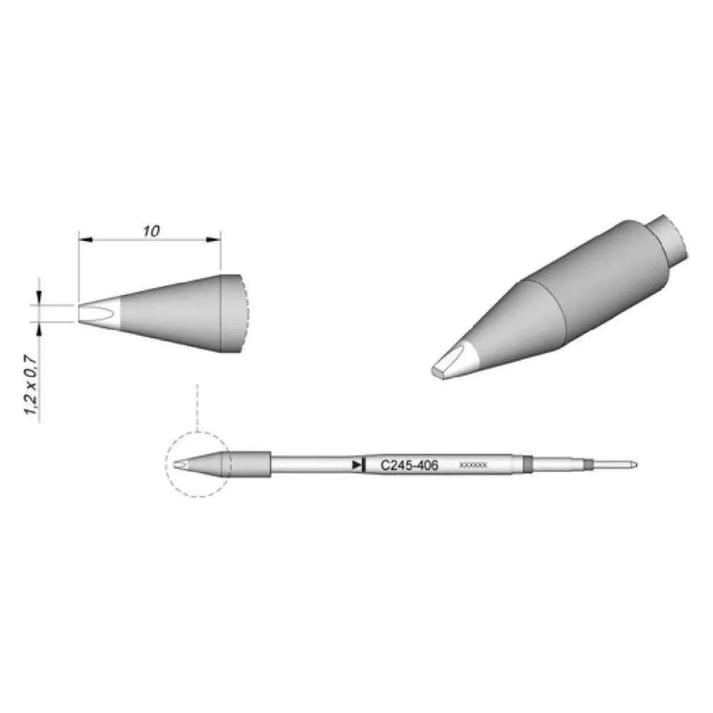 JBC Lötspitze /1.2 x 0.7 mm