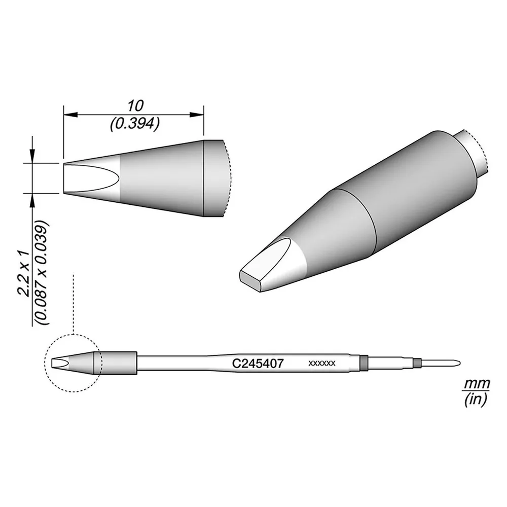JBC Lötspitze Meissel 2.2 x 1.0 mm