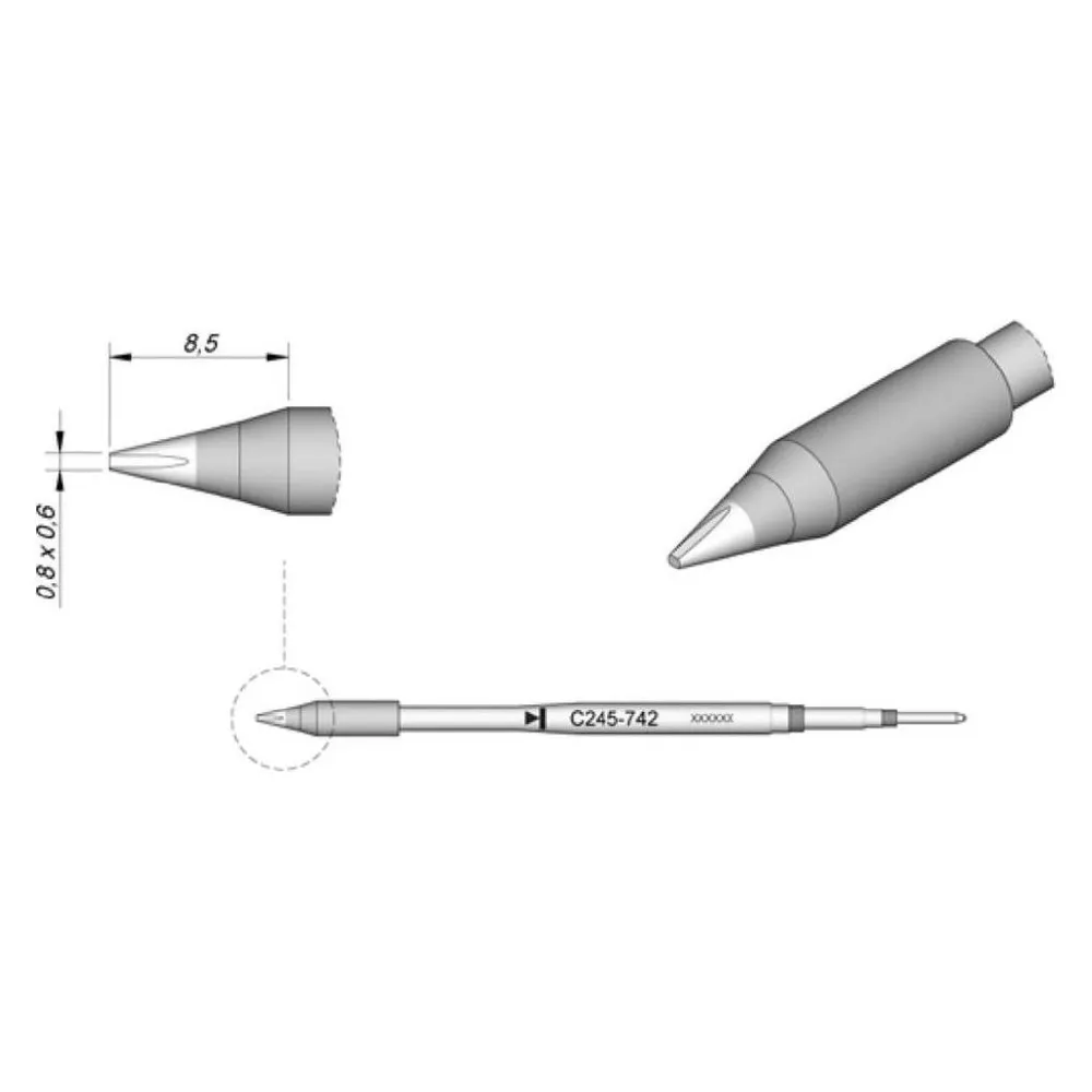 JBC Tools C245742 Lötspitze Meisselform, gerade Spitzen-Grösse 0.3 mm Inhalt 1 St
