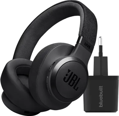 JBL Live 770NC Schwarz + BlueBuilt Quick-Charge-Ladegerät mit USB