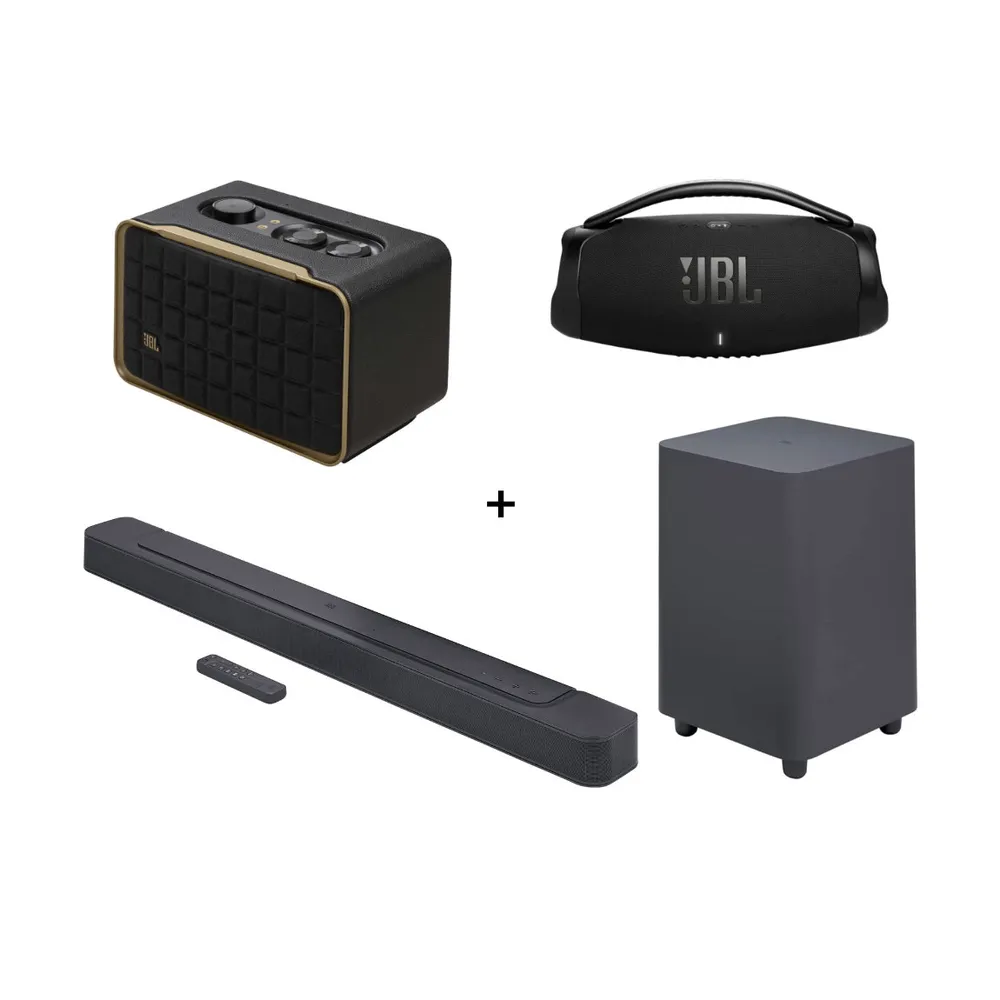 JBL Mulitroom-Set - Bar 500 + Boombox 3 + Authentics 200