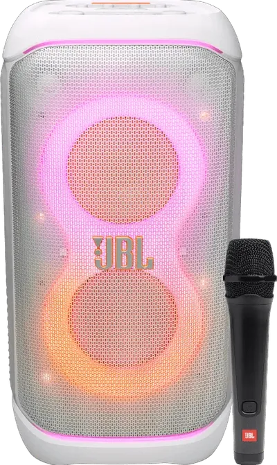 JBL Partybox 320 Weiß + Kabelgebundenes Mikrofon