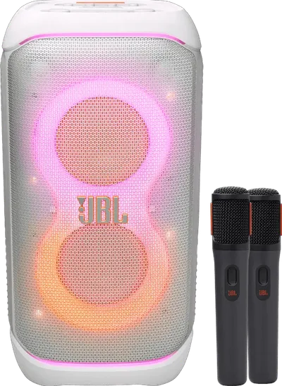 JBL Partybox 320 Weiß + Kabelloses Mikrofonset