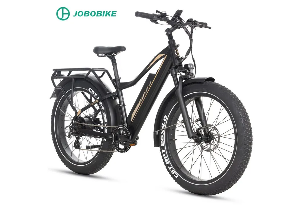 JOBOBIKE E-Bike Mountainbike 26 Zoll, 180km, 80 Nm, Gefederte Sattelstütze, Bremslicht & Blinker, 7 Gang Shimano, Kettenschaltung, Heckmotor, 960 Wh, 4,0 Zoll Fatbike, Robin Pro, Elektrofahrrad für Damen und Herren