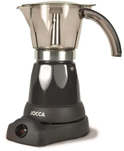 Jocca Espressomaschine Kaffeemaschine mit 0,25 L transparente Kaffeekanne Schwarz für 6 Tassen und Warmhaltefunktion, 0.25l Kaffeekanne, Edelstahlbehälter, 480W, Edelstahl, Warmhaltefunktion, transparente Kaffeekanne