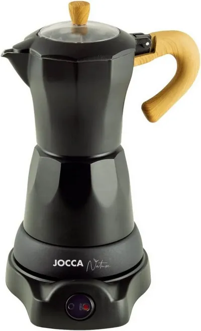 Jocca Espressomaschine Nature Line Schwarz Kafeemaschine für 6 Tassen und Warmhaltefunktion, Moderner Stil, Campingtauglich, Einfache Handhabung, 480W