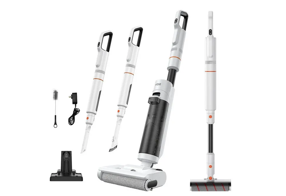 JONR Nass-Trocken-Akkusauger ED20 PRO 4-in-1 Nass Trocken Komplett-Staubsauger, 17000 Pa, Selbstreinigung und automatische Trocknung mit einem klick,Intelligente Spracherinnerung, 180° Flachlegen-Funktion