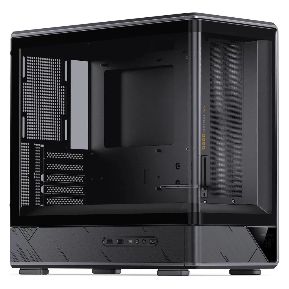 Tower Jonsbo D200 Gehärtetes Glas Schwarz Digitalanzeige M-ATX
