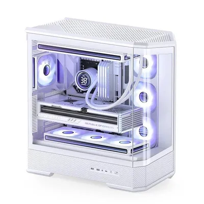 PC-Gehäuse Jonsbo D400 Weiß Aquarium Glas ATX/Micro-ATX/Mini-ITX