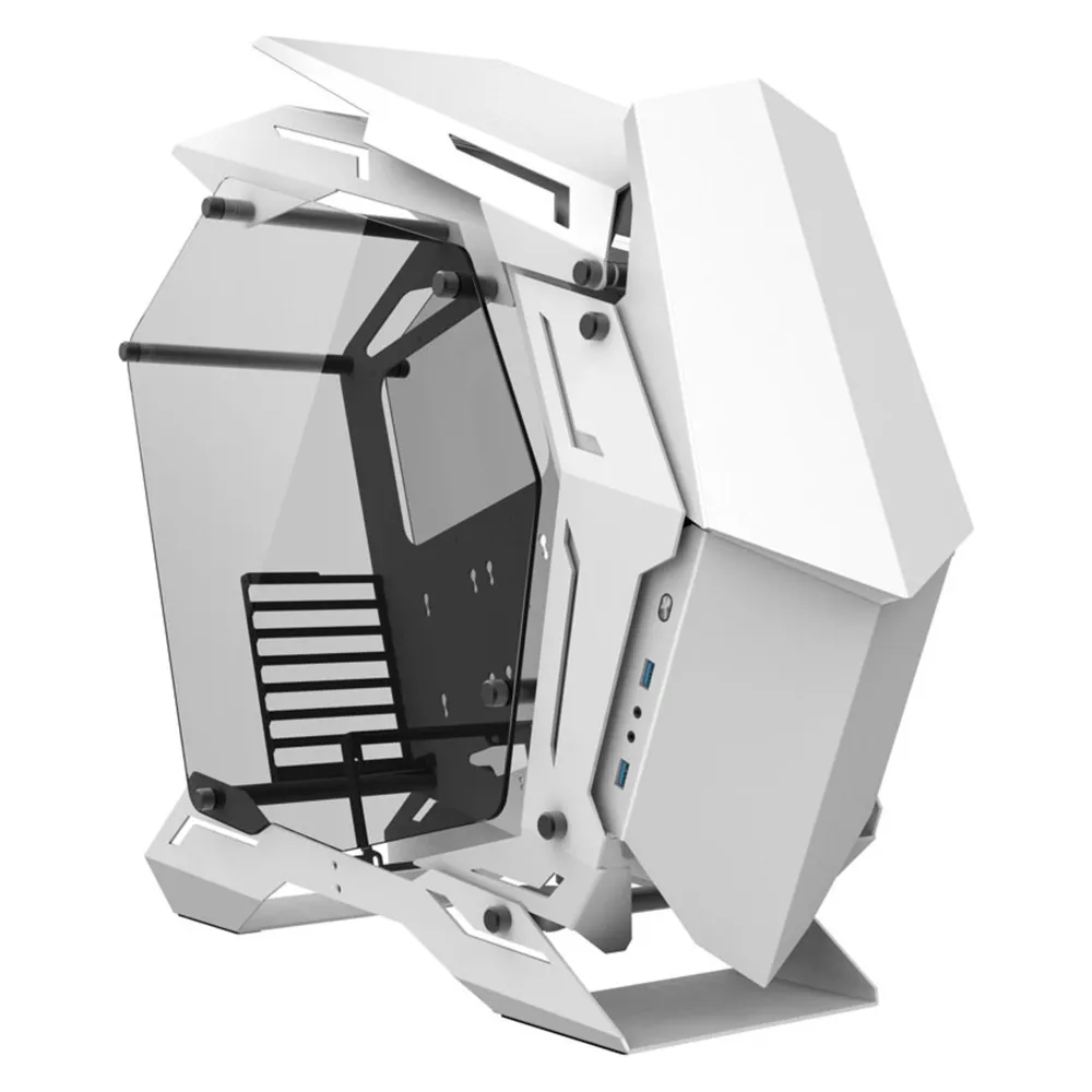 PC-Gehäuse Jonsbo MOD3 Weiß Aluminium ATX EATX ITX Gaming Glas