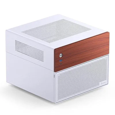 PC-Gehäuse Jonsbo N4 WHITE Micro Tower ITX micro ATX Stahl Holz Weiß