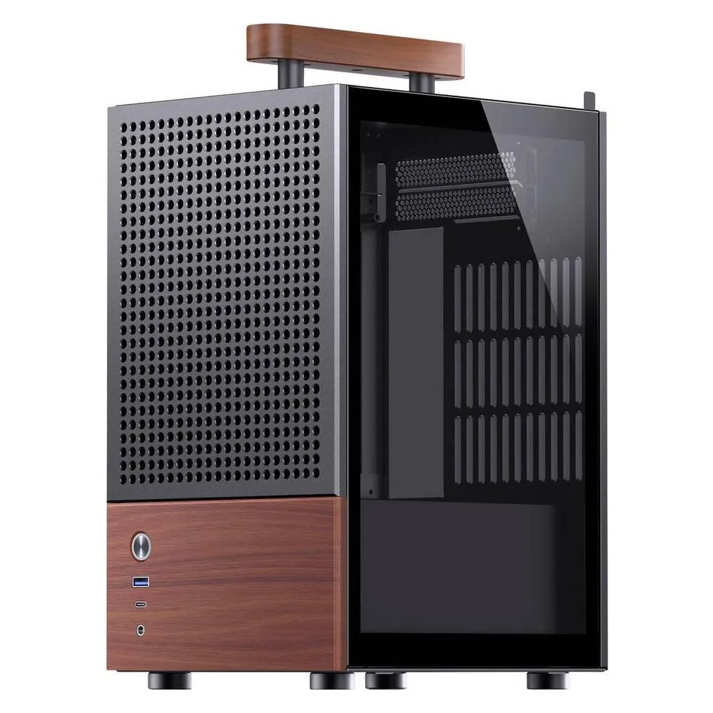 PC-Gehäuse Jonsbo T6 Mini Tower Schwarz Holz Glas ITX