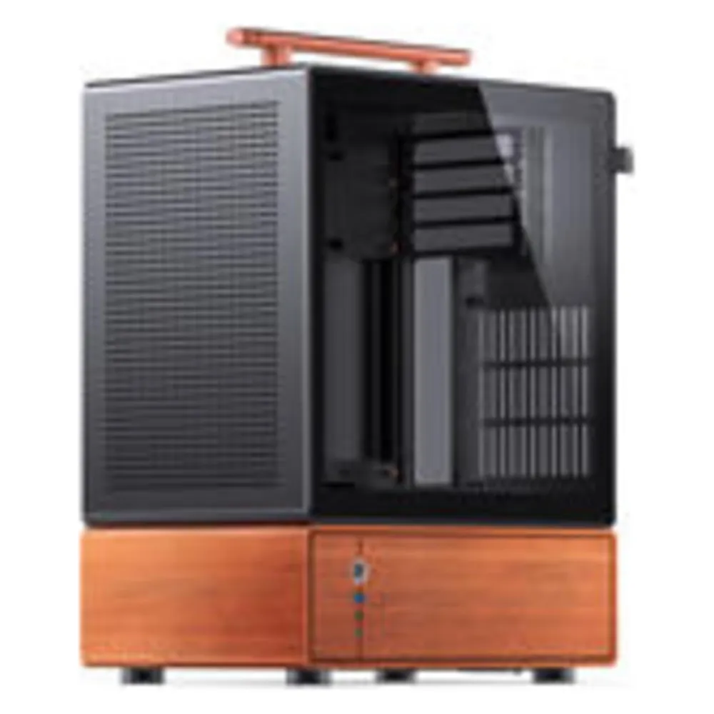 Gehäuse Jonsbo T7 Midi Tower Schwarz Holz ITX Glasfenster