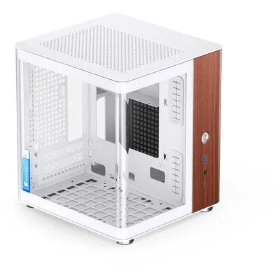 Gehause Jonsbo Tk-0 Weiss Mini-ITX Nussbaumholz Kabelmanagement