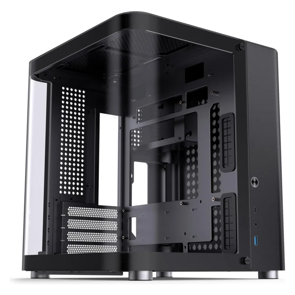 PC-Gehäuse Jonsbo TK-1 2.0 Mini Tower Schwarz ITX Micro ATX Glasfenster Gaming