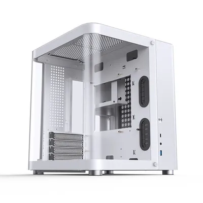 Jonsbo TK-1 2.0 Weißes Mini-Tower-PC-Gehäuse mit gehärtetem Glas und Stahl ITX und Micro ATX