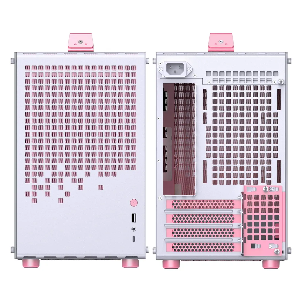 Tower Jonsbo Z20 Weiß/Rosa Mini Tower Micro ATX Gehärtetes Glas