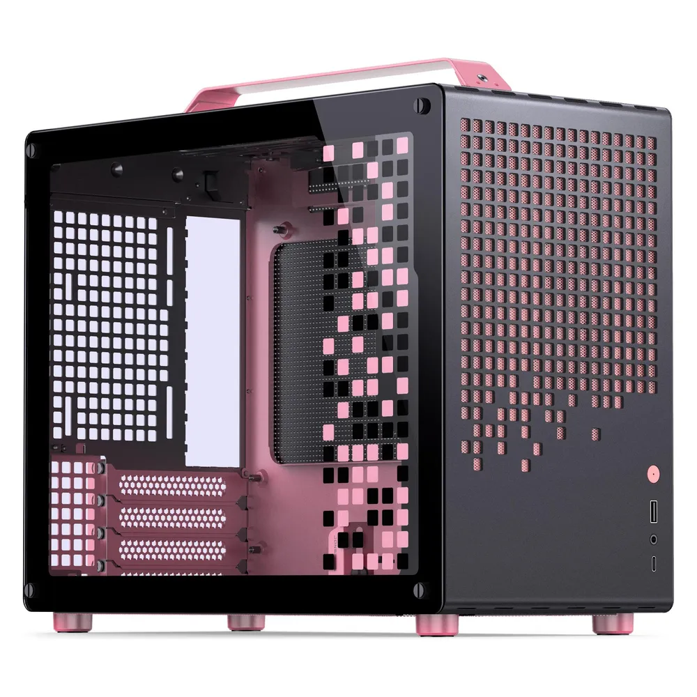 Jonsplus MATX Handle Case Z20 - Black-Pink