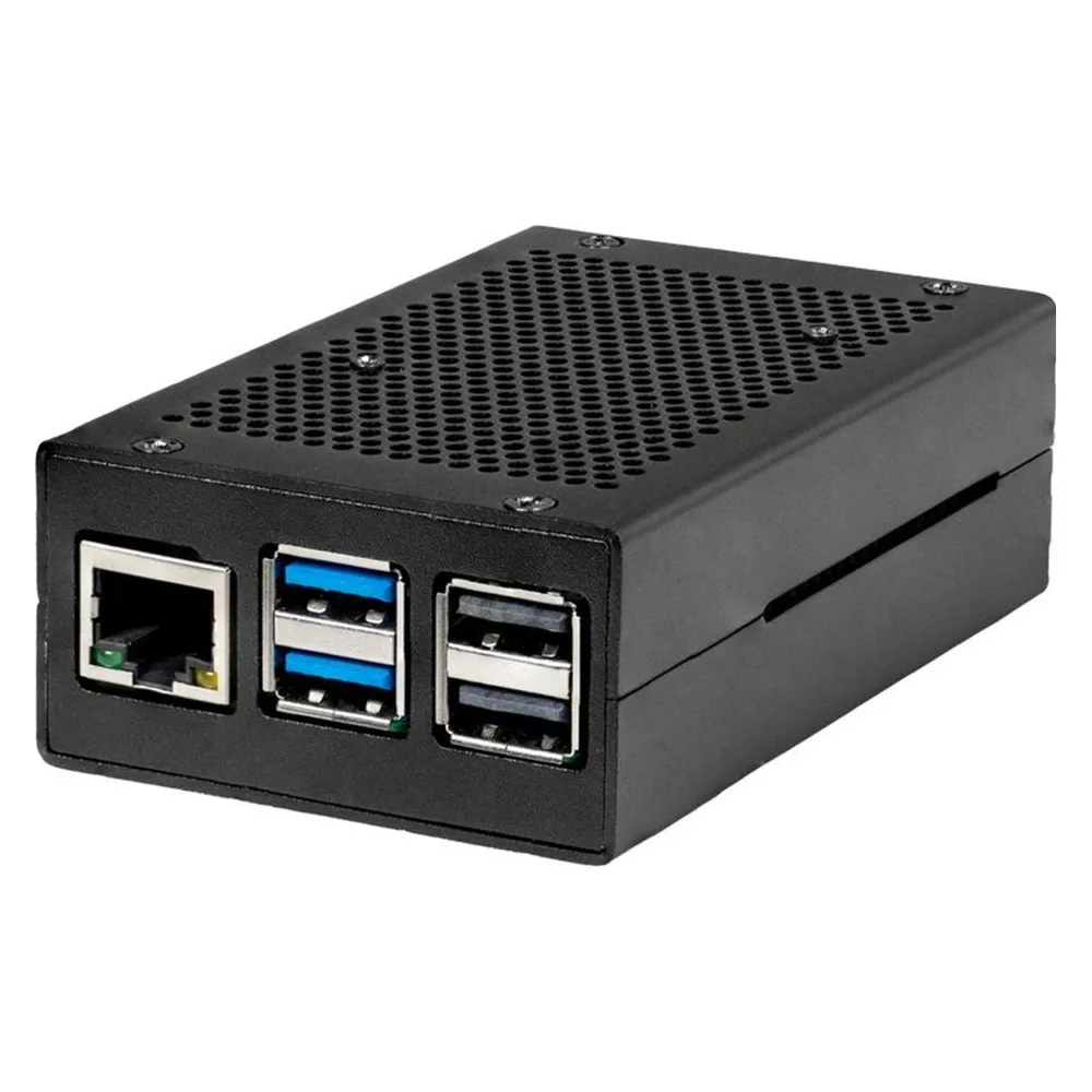 Funda Joy-it RB-ALUCASEP5-01B Aluminium Schwarz für Raspberry Pi 5 SD