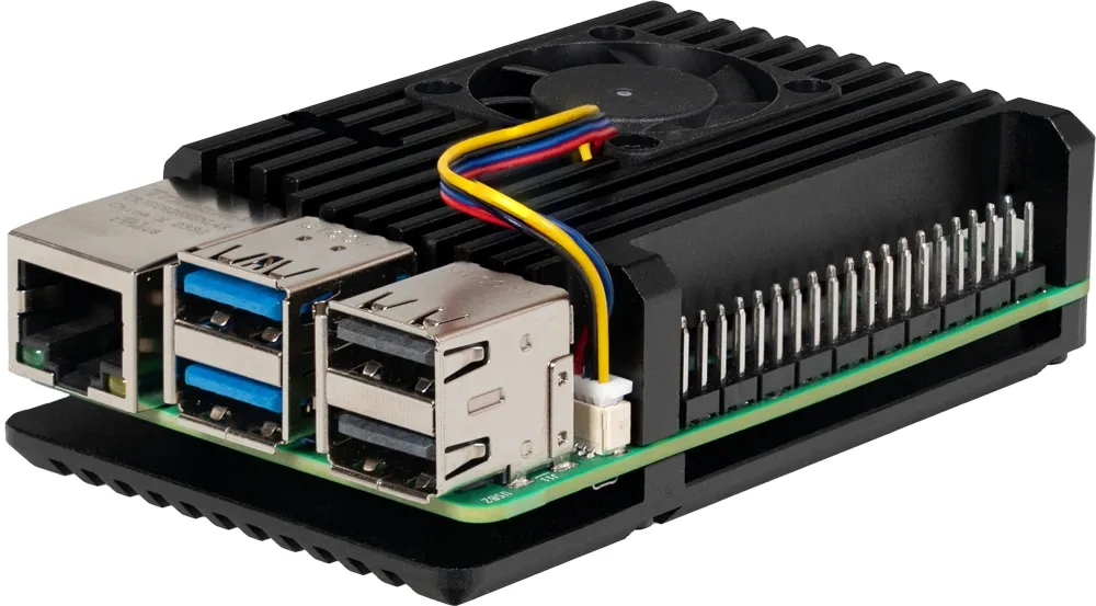 JOY-IT Armor Case BLOCK ACTIVE, RB-AlucaseP5-07FAN, für Raspberry Pi 5