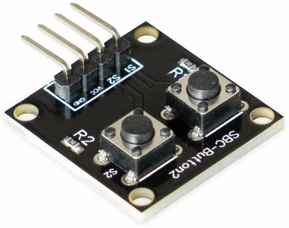 JOY-IT Platinenmodul für Raspberry Pi/Arduino mit 2 Druckknöpfen SBC-Button2