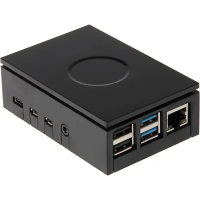 Joy-It RB-CaseP4+02B Schwarzes Acryl-Kunststoffgehäuse für Raspberry Pi
