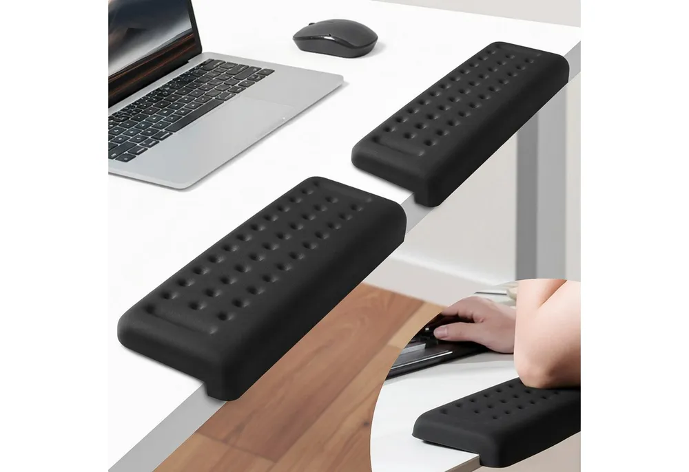 JOYOLEDER Handballenauflage Armauflage Schreibtisch,2 Stück L-förmige Schreibtisch Handgelenk (Ellenbogenstütze,Ergonomische Anti-Slip Armlehnenkissen Schreibtischkante, 2-St., für Zuhause und Büro)