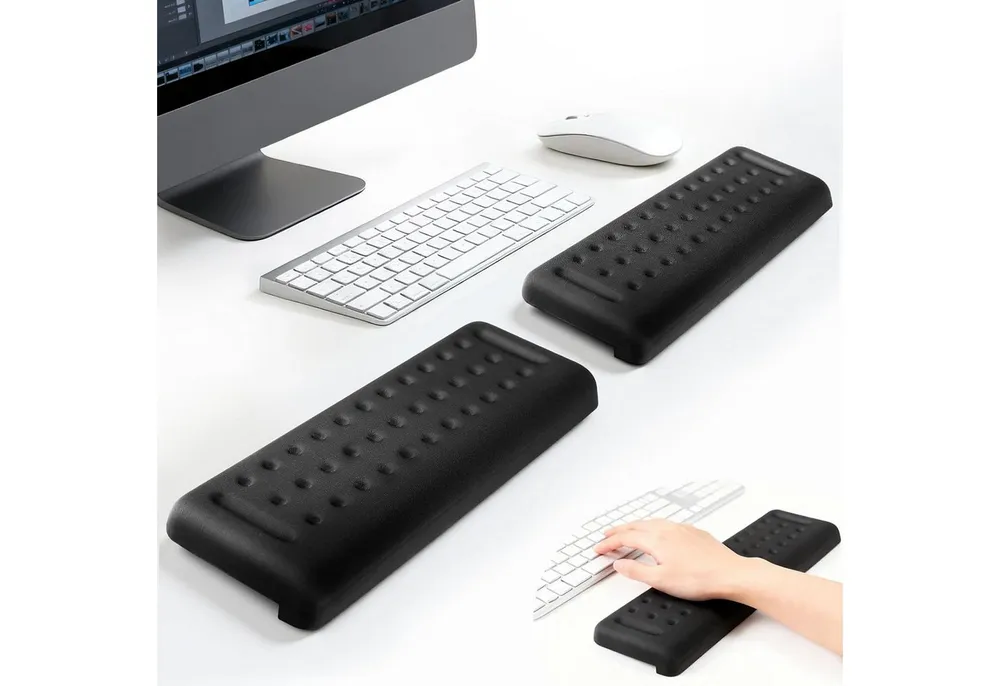JOYOLEDER Tastatur-Handballenauflage L-förmige Ellenbogenauflage für Schreibtisch, 2er-Pack (Memory-Schaum Kissen für Tischkante, Rutschfeste Armstütze, 2-St., für Handfläche, Handgelenk & Unterarm, Büro & Zuhause)