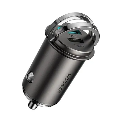 Auto-Ladegerät Joyroom C-A35 USB-A und USB-C 45W Schnellladung Grau