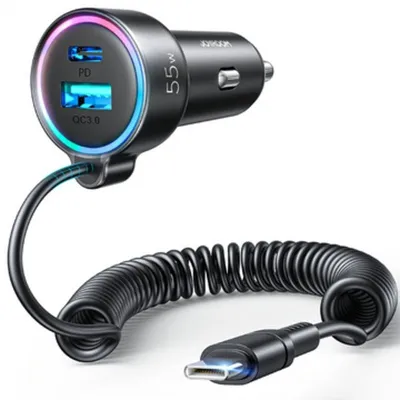 Auto-Ladegerät Joyroom JR-CL07 90W USB-C und USB-A Schwarz