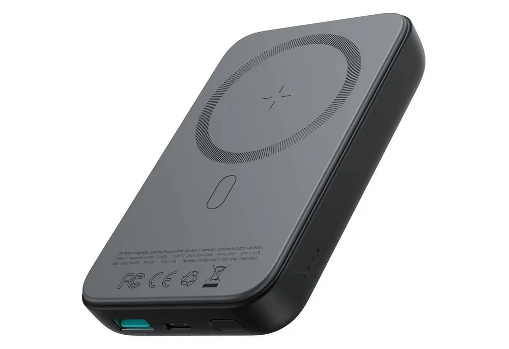 JOYROOM JR-W020 MagSafe kompatible Powerbank JR-W020 10000 mAh (5 V), Wireless Quick Charge Power Bank USB A und Type C Akku Pack Batterie