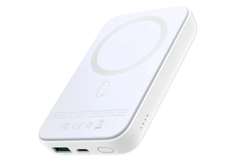JOYROOM JR-W020 MagSafe kompatible Powerbank JR-W020 10000 mAh (5 V), Wireless Quick Charge Power Bank USB A und Type C Akku Pack Batterie