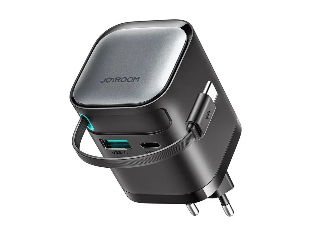 JOYROOM Ladegerät mit einer Leistung von bis zu 65 W integrierten USB-C-Kabel Smartphone-Ladegerät