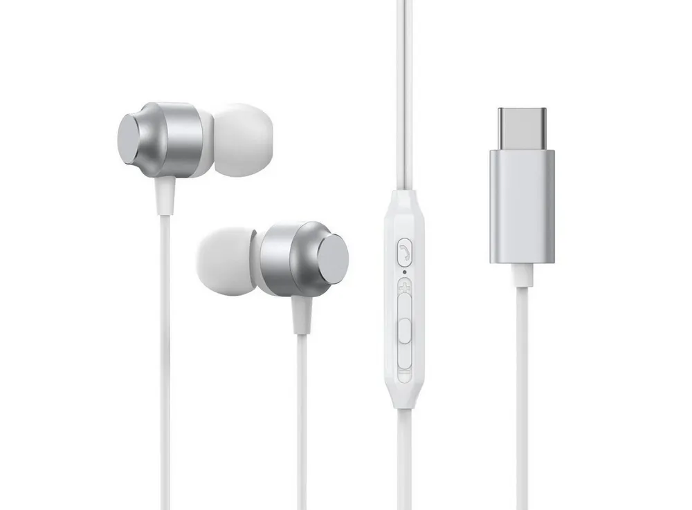 JOYROOM USB-C Kabelkopfhörer In-Ear-Kopfhörer – Silber 1200 mm In-Ear-Kopfhörer