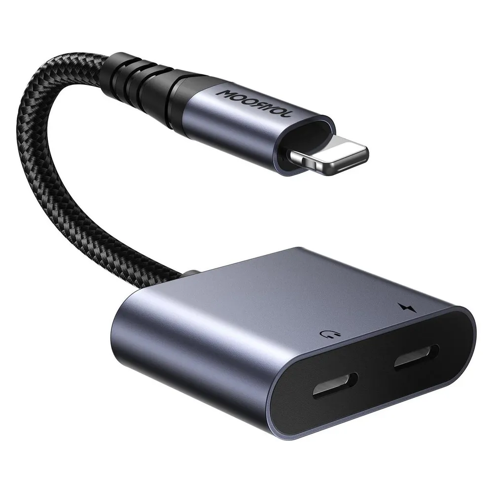 Joyroom 2-in-1 Audio Adapter Lightning to Double Lightning - Black