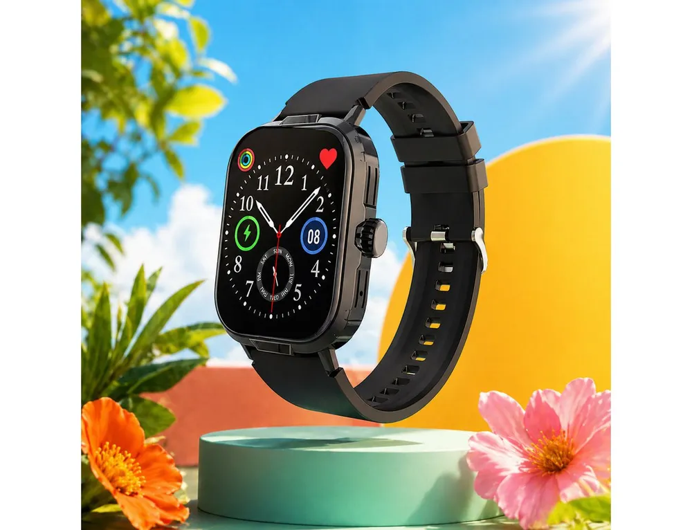 JTC-24 Smartwatch SWAir9 mit Bluetooth Telefonie Smartwatch (5 cm/2,01" Zoll), Gesundheitsmessung (Puls, Blutdruck, SpO2)