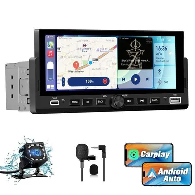 Autoradio Junsun 1DIN 6,86" CarPlay Android Auto Bluetooth Mikrofon
