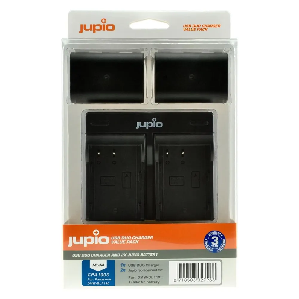 Ladegerät Jupio CPA1003 Panasonic DMC-GH3 GH4 2x1860 mAh USB