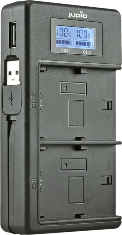 Jupio USB Duo Charger LCD für Fujifilm NP-W126(S)