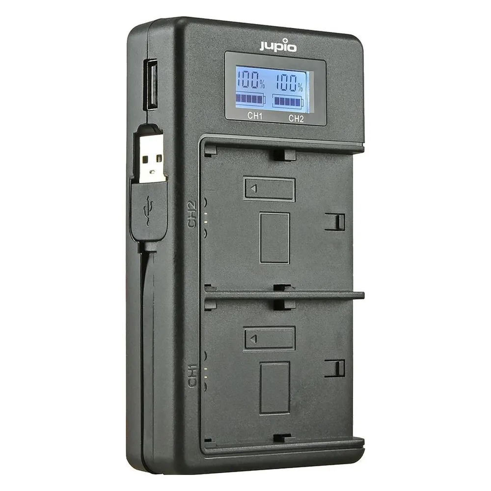 Jupio USB Duo Charger LCD für Sony NP-FW50